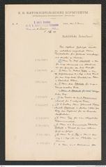 k.k. naturhistorisches Hofmuseum, Intendanzakten 1885-1896 (Hauer), Aktenzahl Z.33/1891, Seite 1